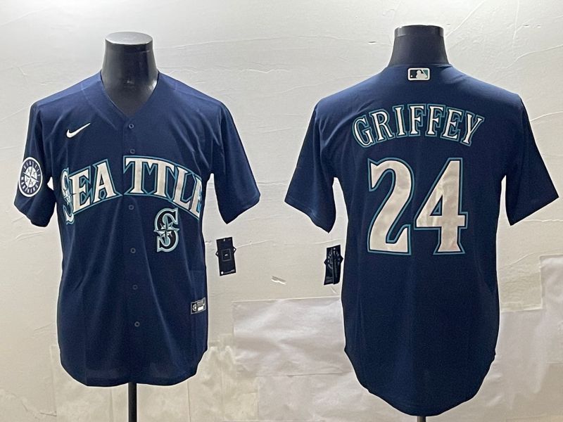 Men Seattle Mariners #24 Griffey Blue Game 2025 Nike MLB Jersey style 5